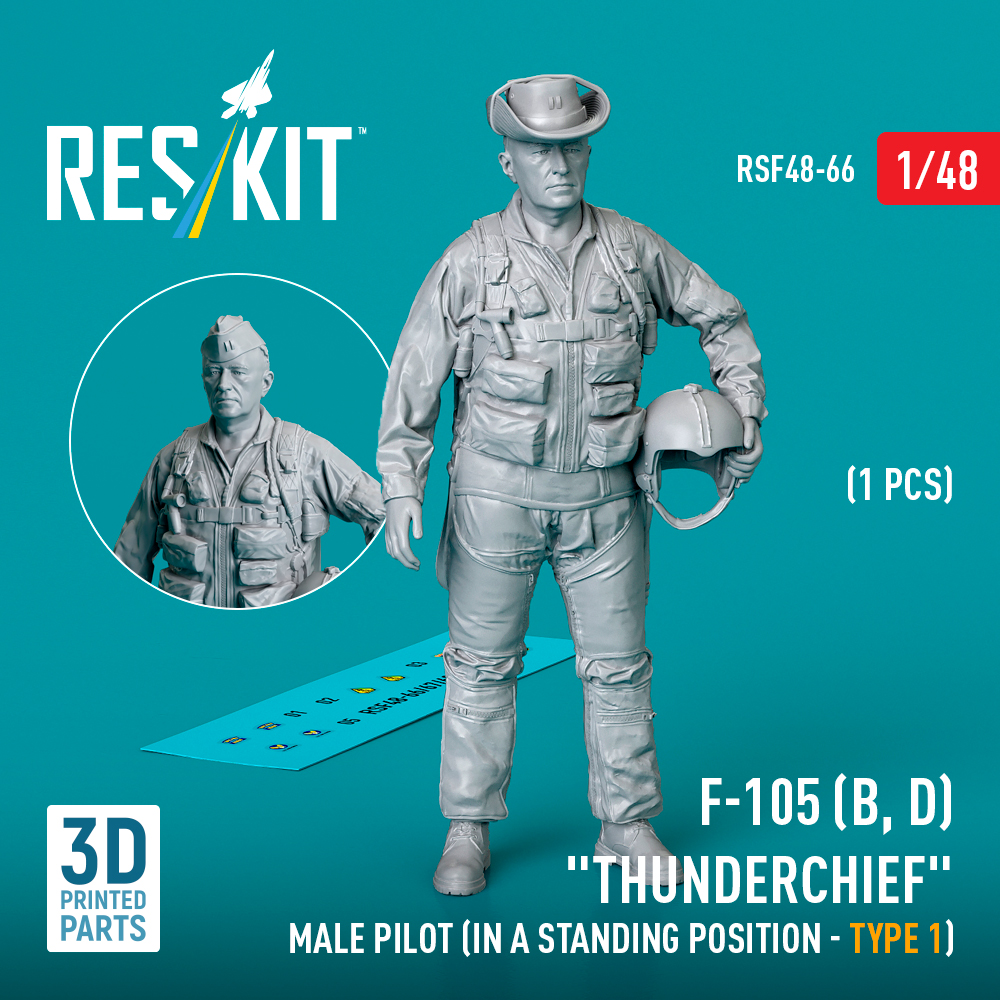 1:48 Republic F-105D/F-105F/F-105G Thunderchief male pilot (in a standing position - type 1) (1 pcs)
